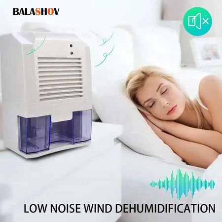 Compact Quiet Portable USB Dehumidifier 800ml Bedroom White