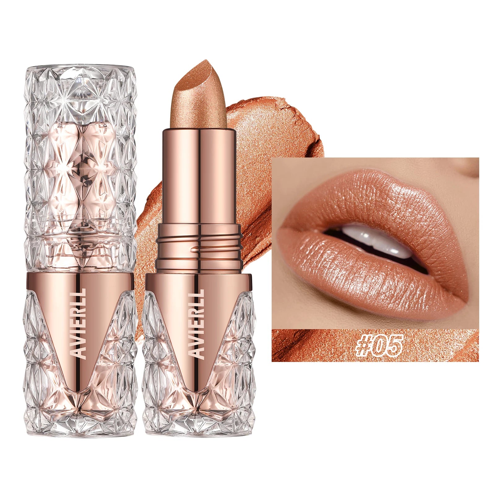 NoEnName_Null Fine Glitter Moisturising Lipstick 05 / Full Size