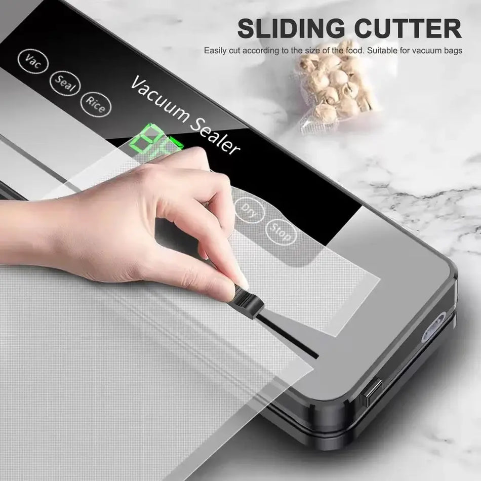Electric Vacuum Sealer with Built-in Cutter for Dry and Wet Food Storage by InterCyprus Trading Ltd