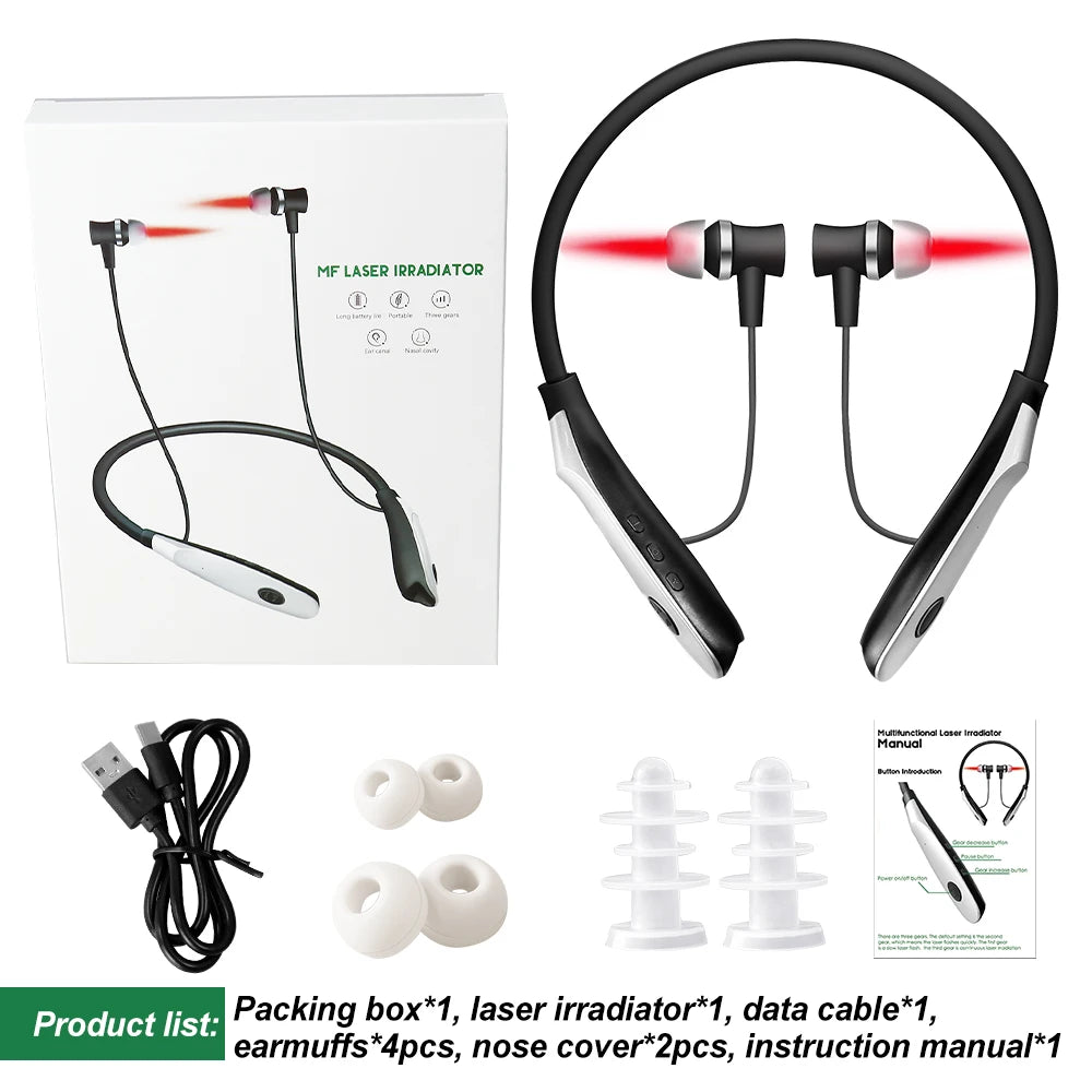 Dispositivo A Luce Rossa Per Orecchie Theralight: Terapia Infrarossi 650 Nm Per Acufene, Cuffia USB-C 2 In 1