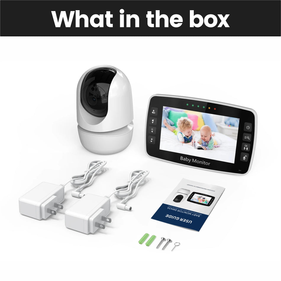 4.3-Inch Wireless PTZ Baby Monitor with Temperature Display