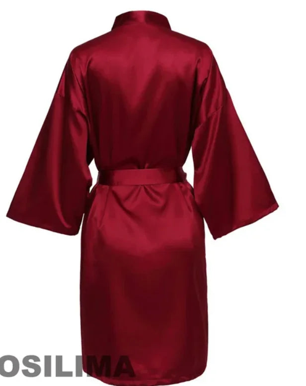 Elegant Kimono Satin Bridesmaid Bathrobe - Perfect for Wedding Parties