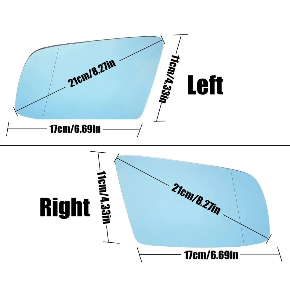 Left Right Side Plastic Mirror Covers Heated Clear for BMW 5 Series E60 E61 by InterCyprus Trading Ltd