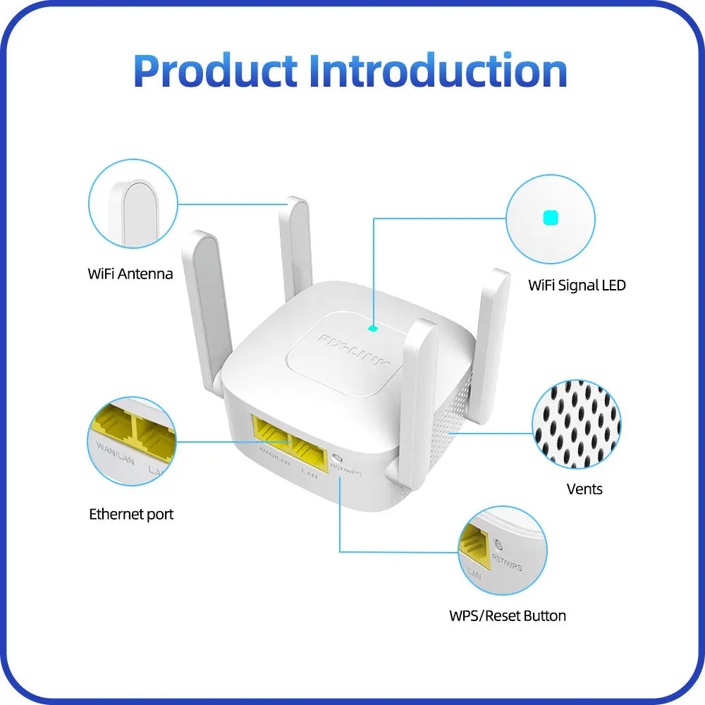 PIX-LINK WR41Q &ndash; 300Mbps Wi-Fi Range Extender Home Office