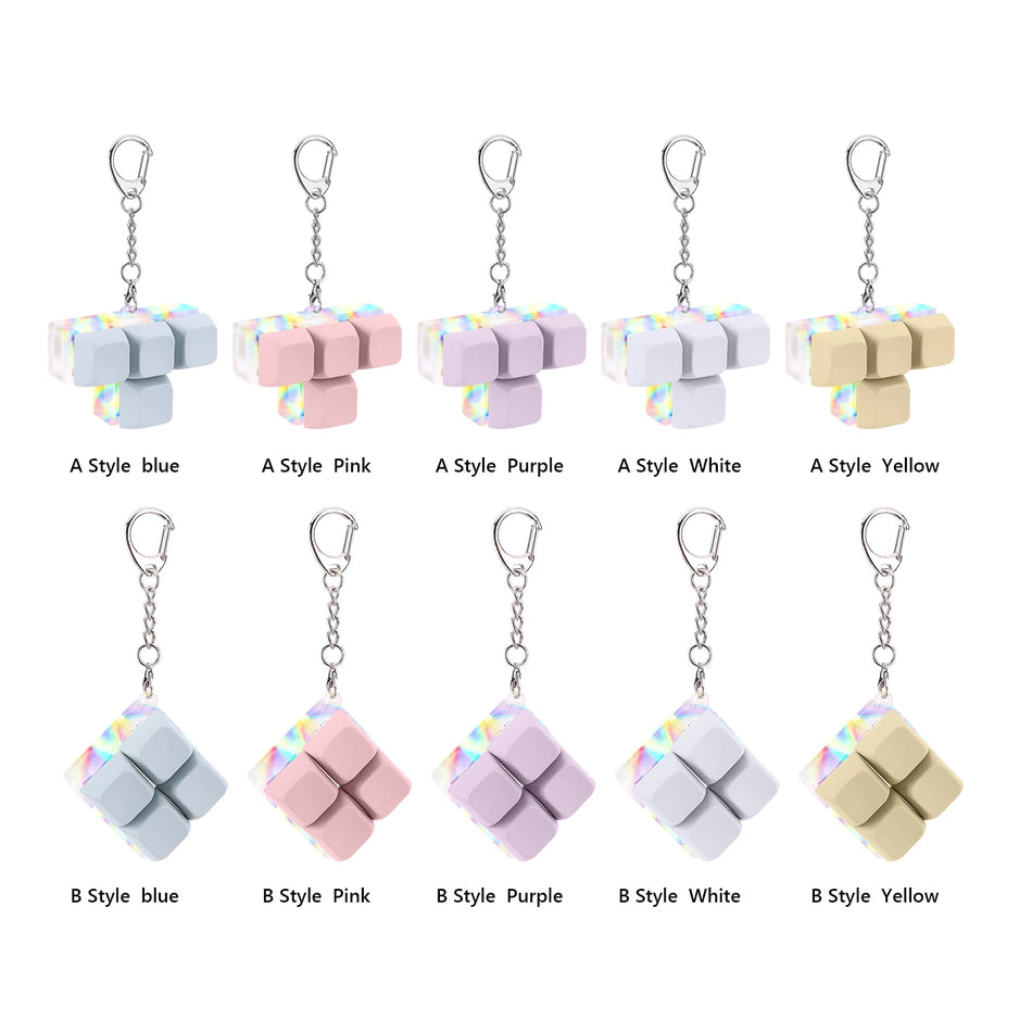 Porte-clés fidget à 4 boutons DIY avec lumière LED anti-stress