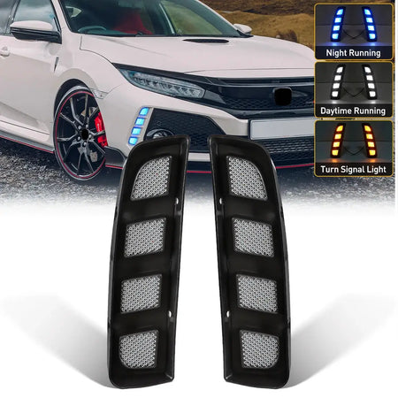 DRL For Honda Civic 10th Generation Type R 2018 2019 2020 202 LED Daytime Running Light Dynamic Turn Signal Lamps Fog by InterCyprus Trading Ltd