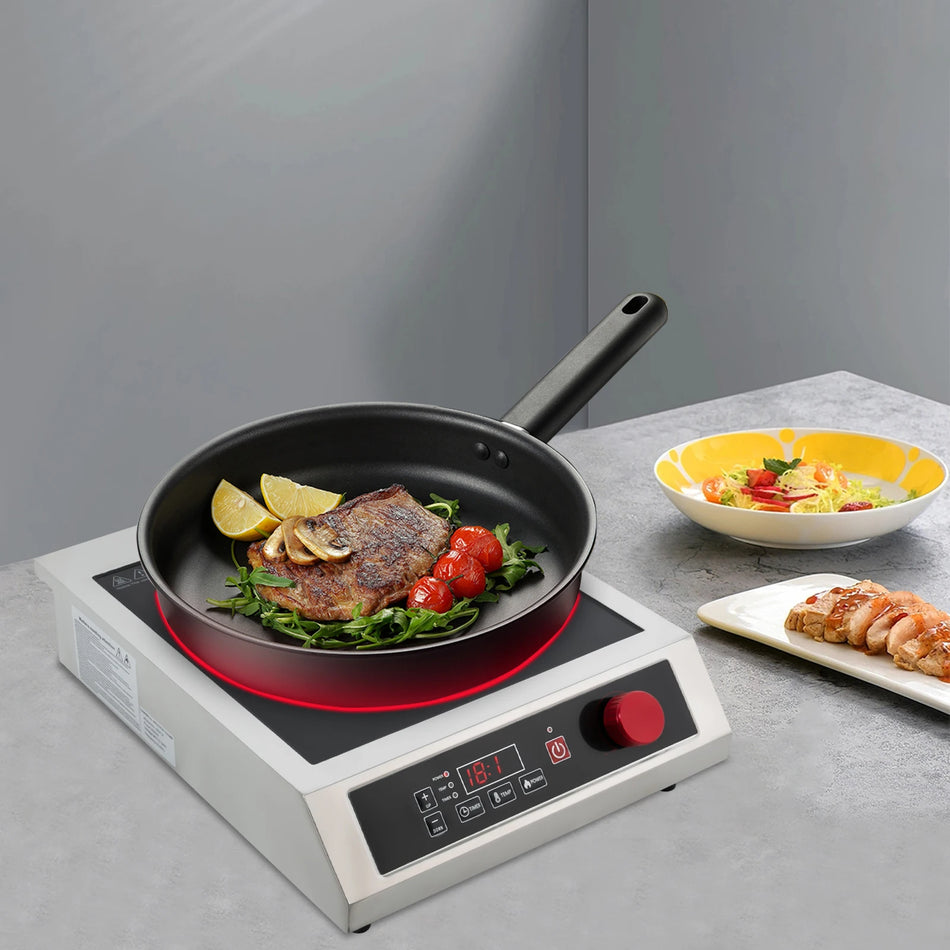 3500W Commercial Induction Cooktop Stainless – LED Display