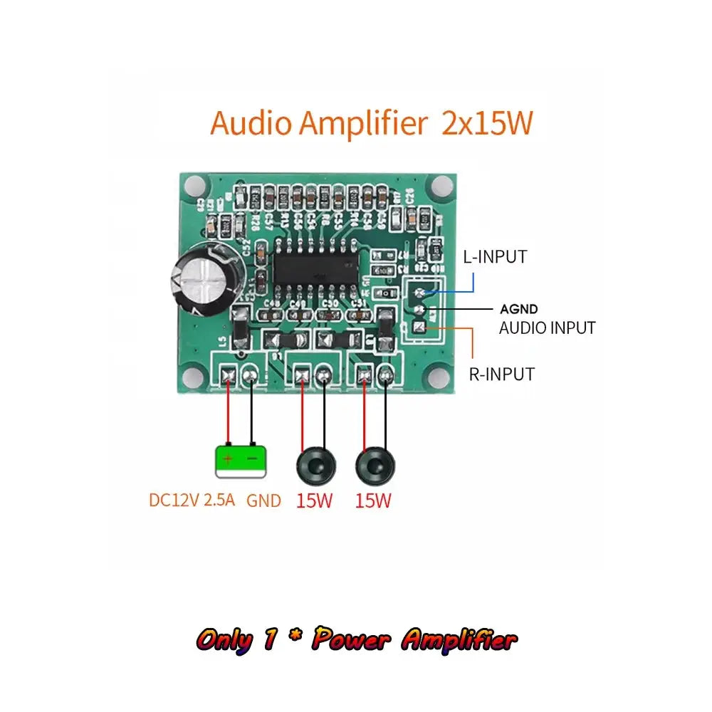 KEBIDUMEI Bluetooth 5.3 DIY MP3 WAV Decoder Board DC 12V Wireless Car USB MP3 Player TF Card Slot USB FM Radio with 6.5MM Mic by InterCyprus Trading Ltd