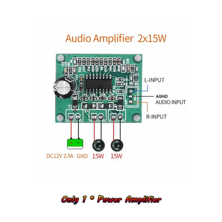 KEBIDUMEI Bluetooth 5.3 DIY MP3 WAV Decoder Board DC 12V Wireless Car USB MP3 Player TF Card Slot USB FM Radio with 6.5MM Mic by InterCyprus Trading Ltd