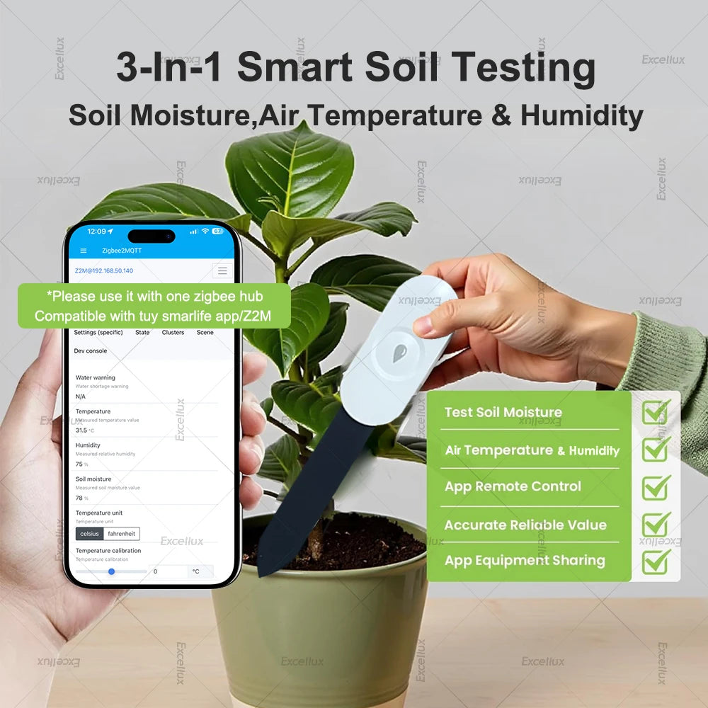 Z2M Zigbee Soil Moisture Tester &ndash; Humidity and Temp Monitor
