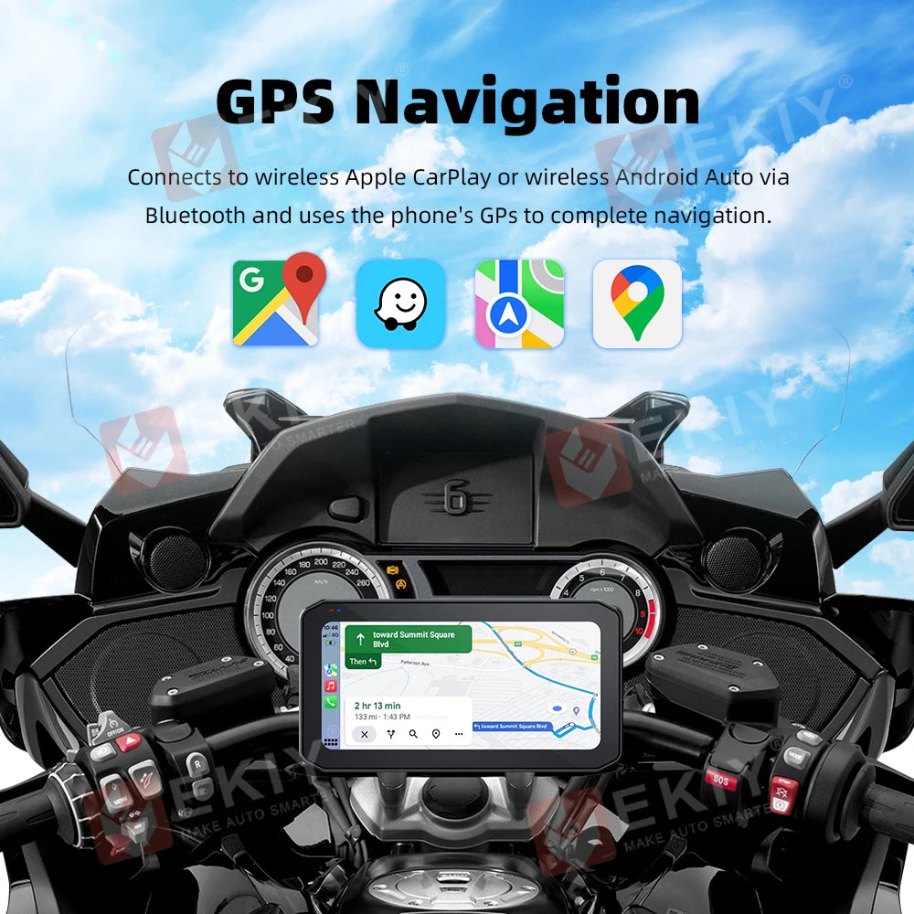 EKIY 6.25 Inch WiFi GPS Navigation &ndash; Waterproof Carplay Display Screen