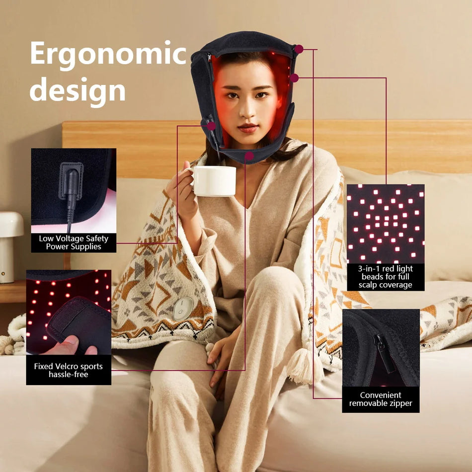 Infrared LED Hair Growth Hat for Regrowth, Red Light Cap for Hair Loss
