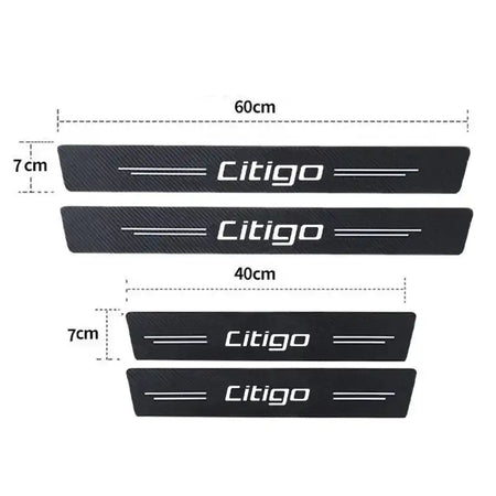 Carbon Fiber Anti Scratch Door Sill Sticker Skoda Citigo 4Pcs