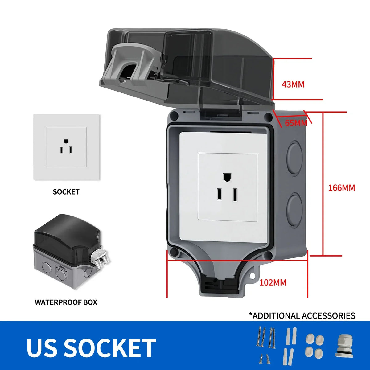 IP66 Outdoor Junction Box 3 Pin Connector &ndash; Panel Mount US