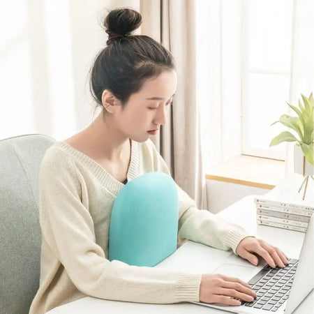 Portable Sponge Nap Pillow Macaron Color Soft Neck Pillow Multifunction Cervical Support Travel Sleeping Pillow Office by InterCyprus Trading Ltd