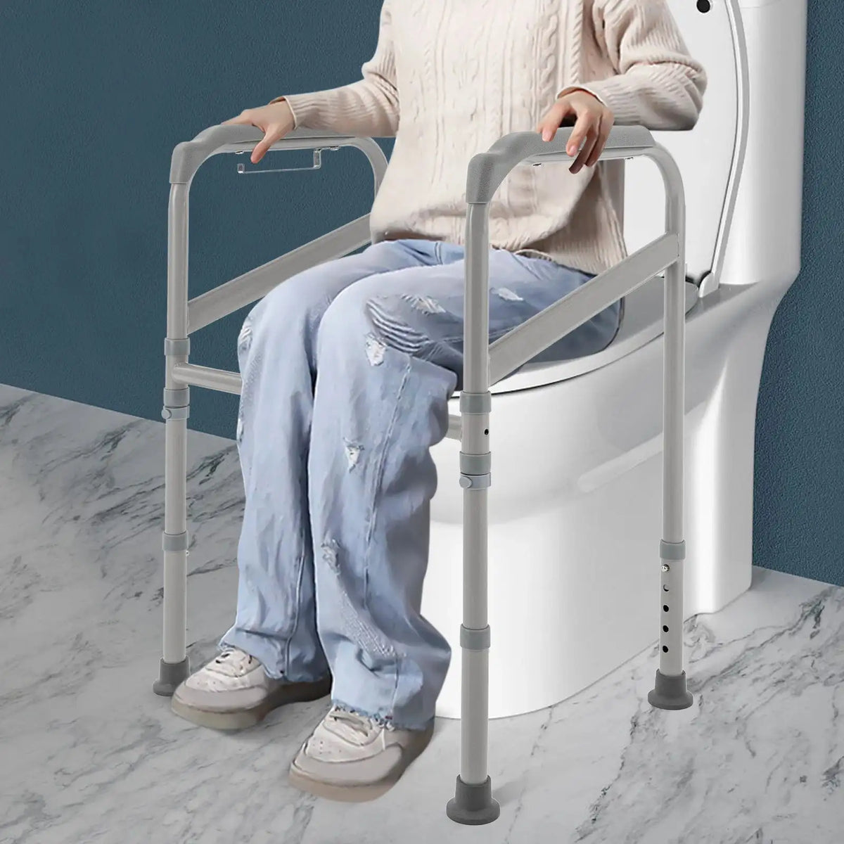 Adjustable Grab Bar for Bathroom &ndash; Drill-Free Non-Slip