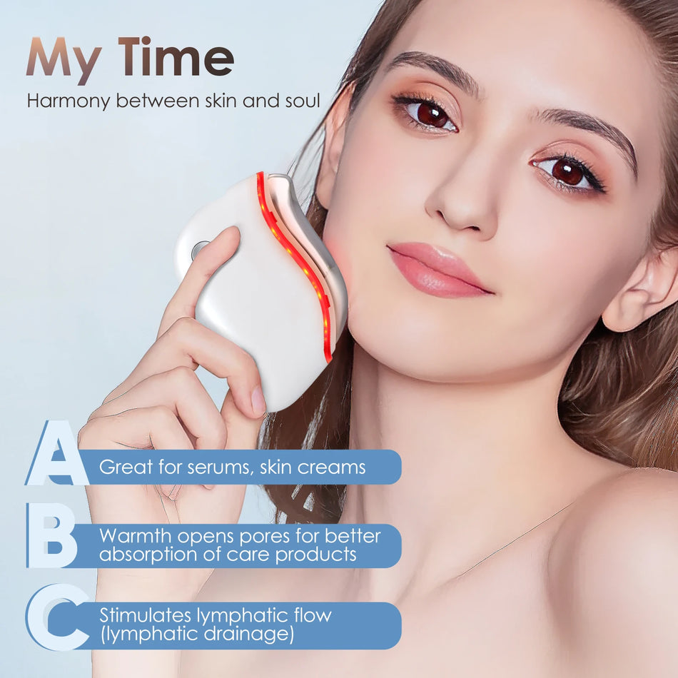 Gua Sha Elektrisk Ansiktslyftande Massager Med Vibration