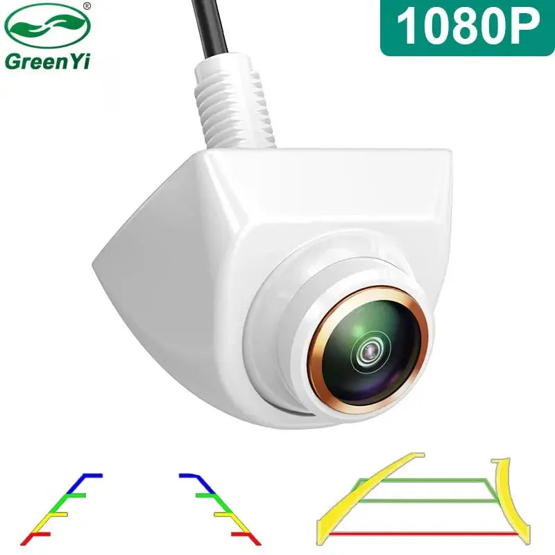 White AHD 1080P 360 Adjust Car Reverse Backup Camera with Dynamic Trajectory Line for Android DVD Video Monitor by InterCyprus Trading Ltd