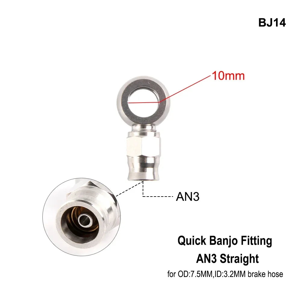 Stainless Steel Hydraulic Brake Banjo Fitting With AN3 M10x1 For Motorcycles by InterCyprus Trading Ltd
