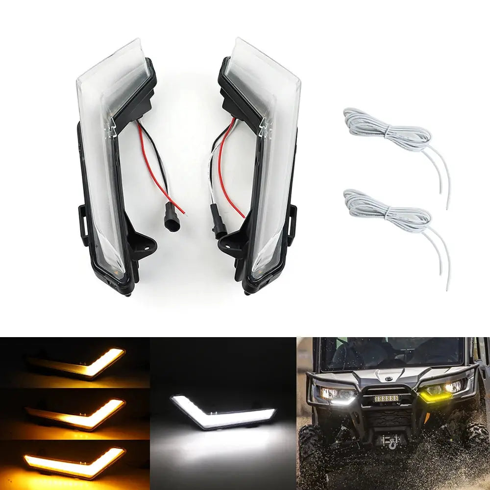 ATV LED Front Flow Turn Signal Light DRL Lights for Can-Am Defender 2020+ Defender Max 2020+ Commander 2021 by InterCyprus Trading Ltd