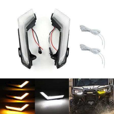 ATV LED Front Flow Turn Signal Light DRL Lights for Can-Am Defender 2020+ Defender Max 2020+ Commander 2021 by InterCyprus Trading Ltd
