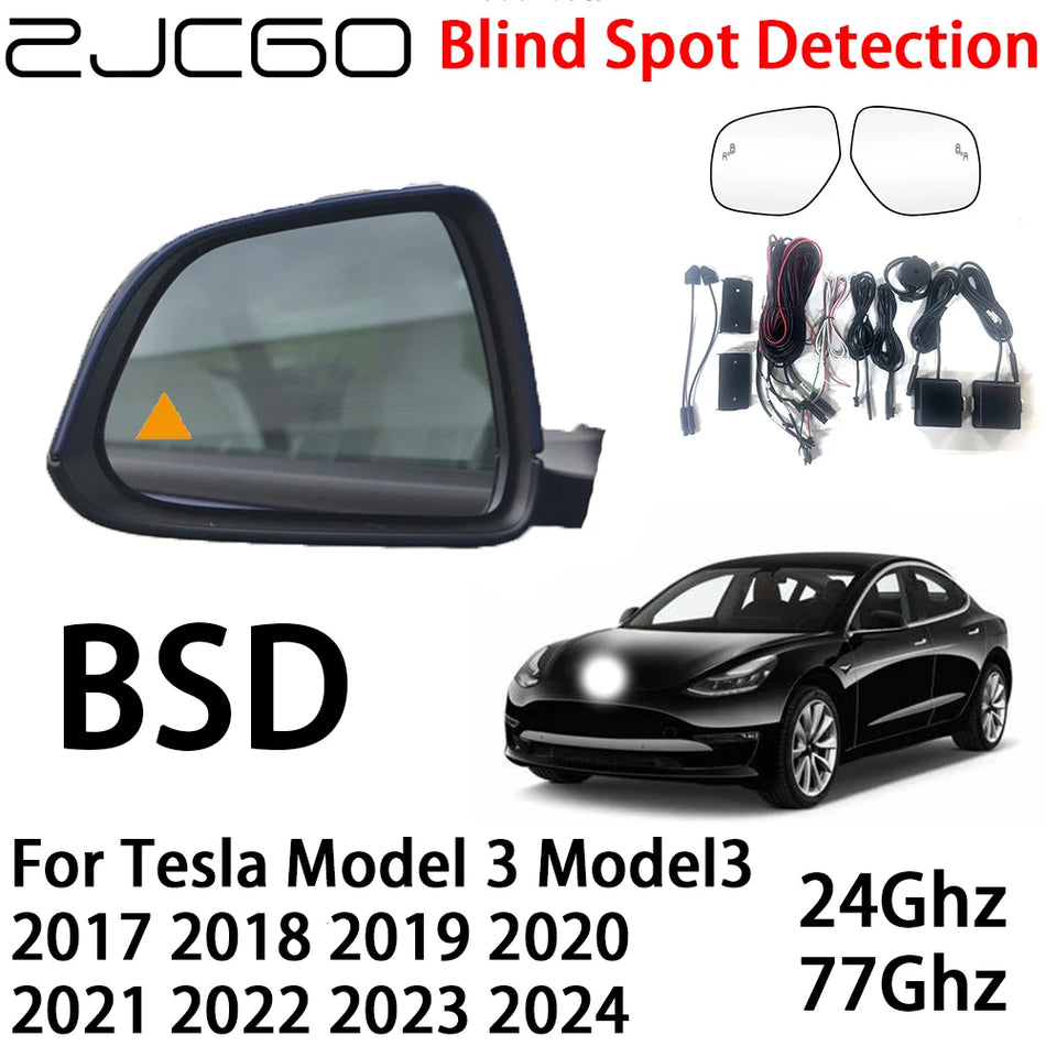 Kuolleen kulman havaitsemisjärjestelmä Tesla Model 3:lle radarivaroituksella ja kaksinkertaisilla mmWave-radoilla