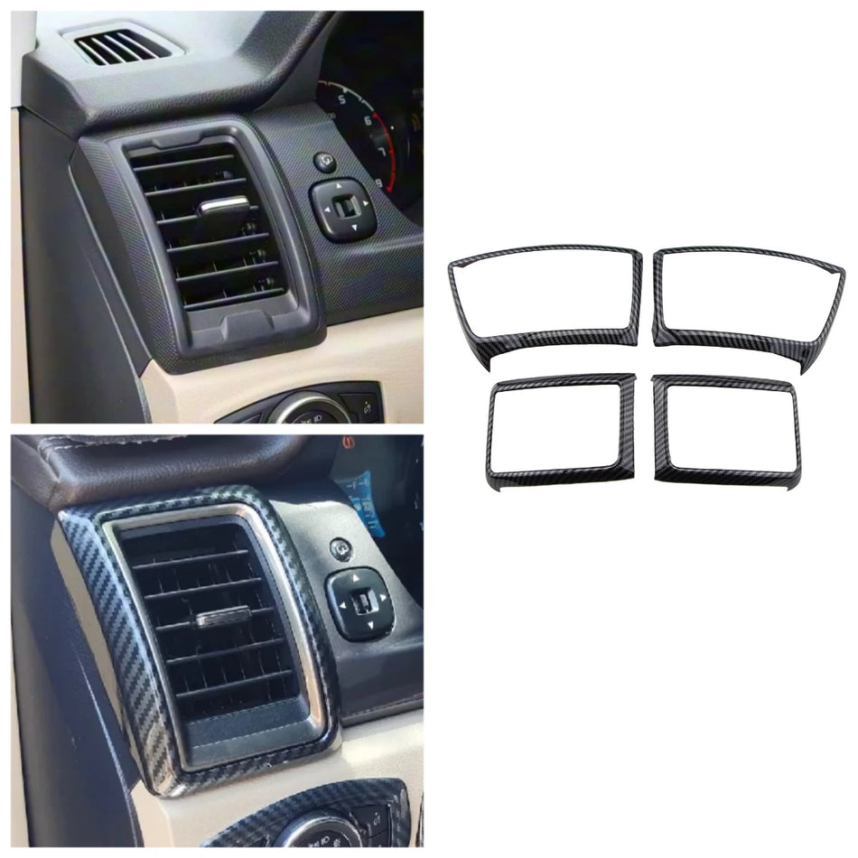 Copertura cornice per uscita d'aria anteriore per Ford Ranger Everest in fibra di carbonio imitazione in ABS