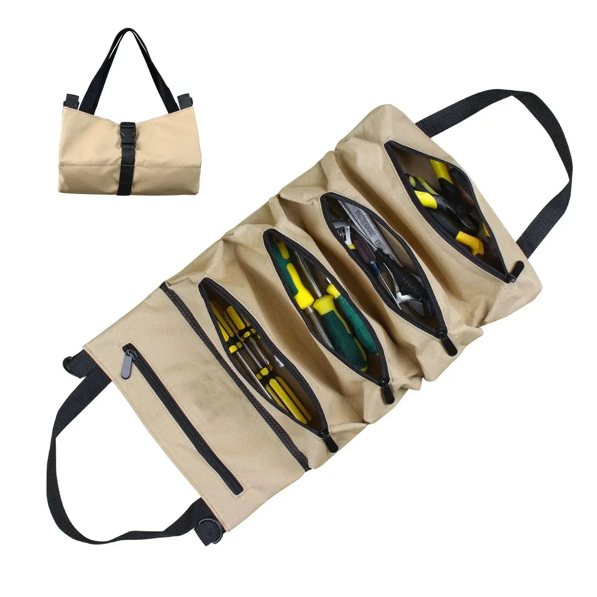 Portable Oxford Cloth Tool Bag &ndash; Car and Motorcycle Storage Beige