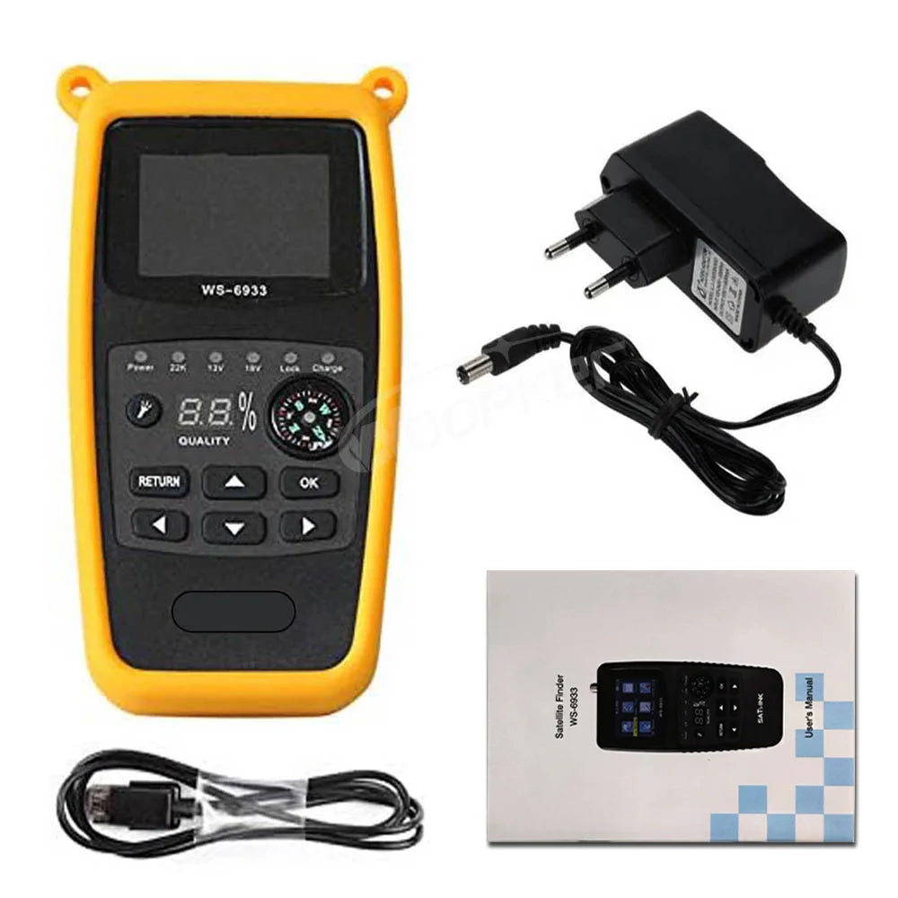 Woopker WS-6933 DVB-S2 FTA C&amp;KU Band Digital Satellite Finder Meter With 2.1inch LCD Display 7.4V/800mAh Battery Satlink WS 6933