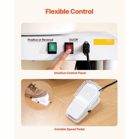 SucceBuy Pottery Wheel &ndash; Variable Speed 60-300 RPM