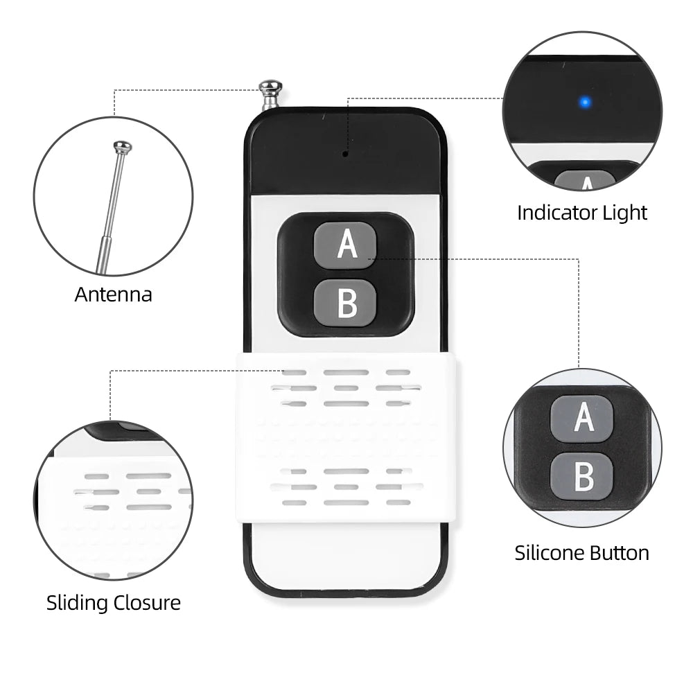 433MHz Wireless Remote Control with 1-4 Keys for Gates and Garage Doors