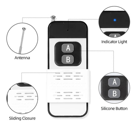 433MHz Wireless Remote Control with 1-4 Keys for Gates and Garage Doors