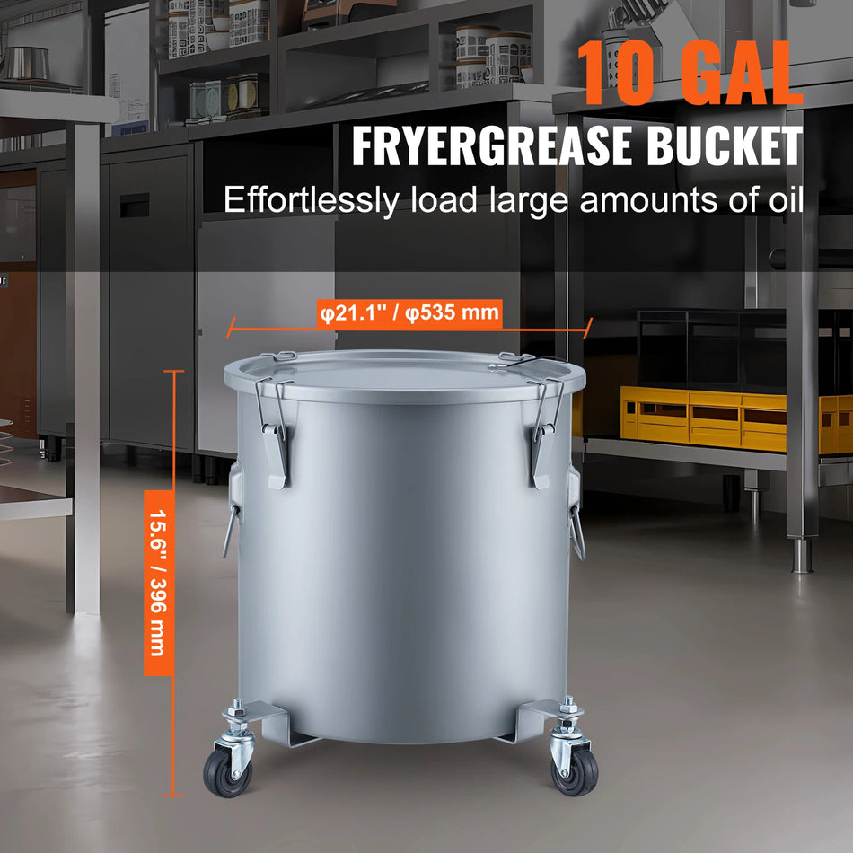 8 10 16 Gallon Grease Bucket With Caster Base