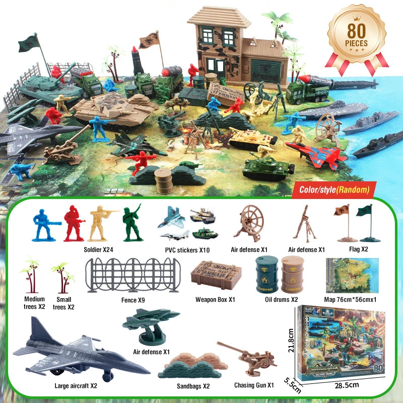 Military Action Figures Scene Map Kit &ndash; Educational Playset ME-80E