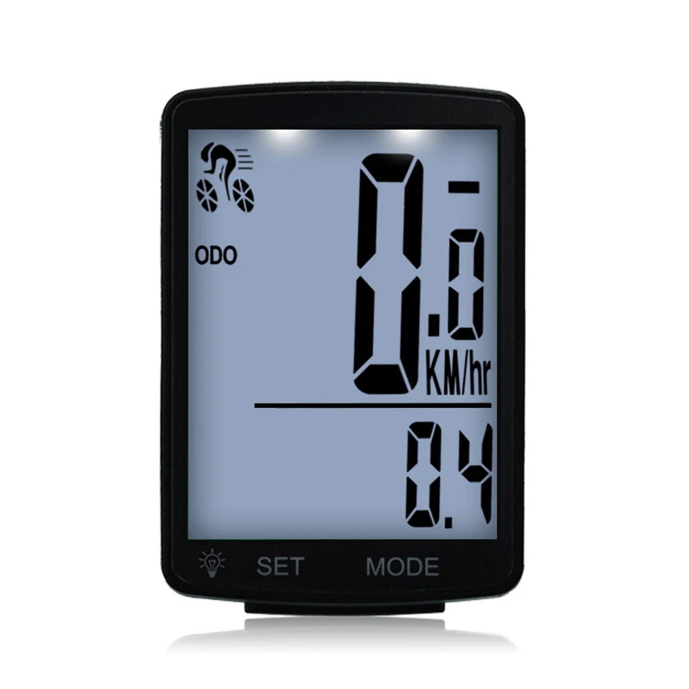 Multifunctional LCD Bicycle Computer &ndash; Wireless Speedometer White
