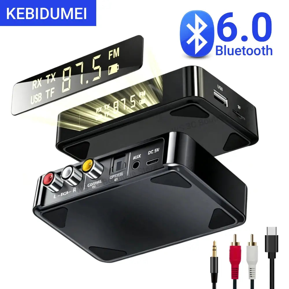 KEBIDUMEI NFC Bluetooth 6.0 Receiver Transmitter FM Stereo AUX 3.5mm RCA Optical Coaxial Wireless Adapter With Remote Control by InterCyprus Trading Ltd