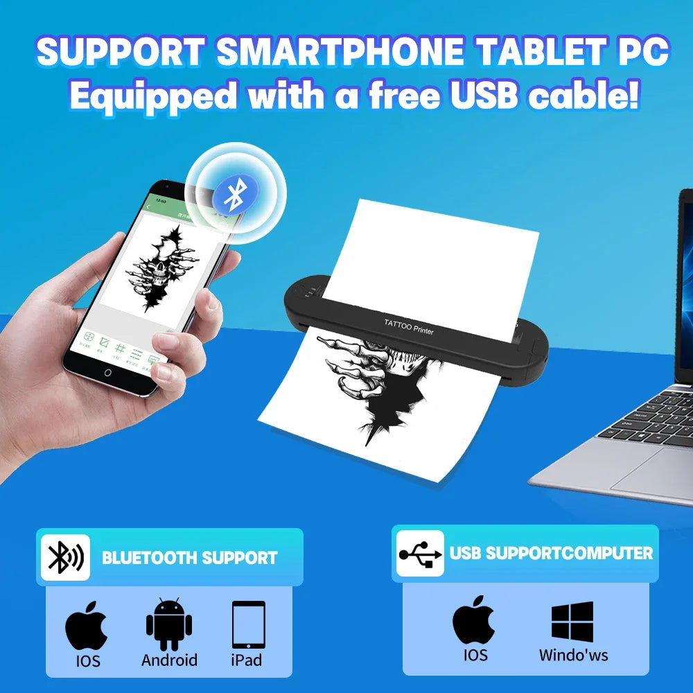 Ats886 A4 Tattoo Thermocopier &ndash; Wireless Bluetooth Transfer