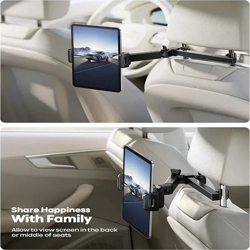Car Tablet Holder Headrest Ipad Mount - Telescopic Secure