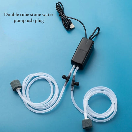 Mini Aquarium Air Pump Kit &ndash; Silent USB Powered, Compact Black / usb