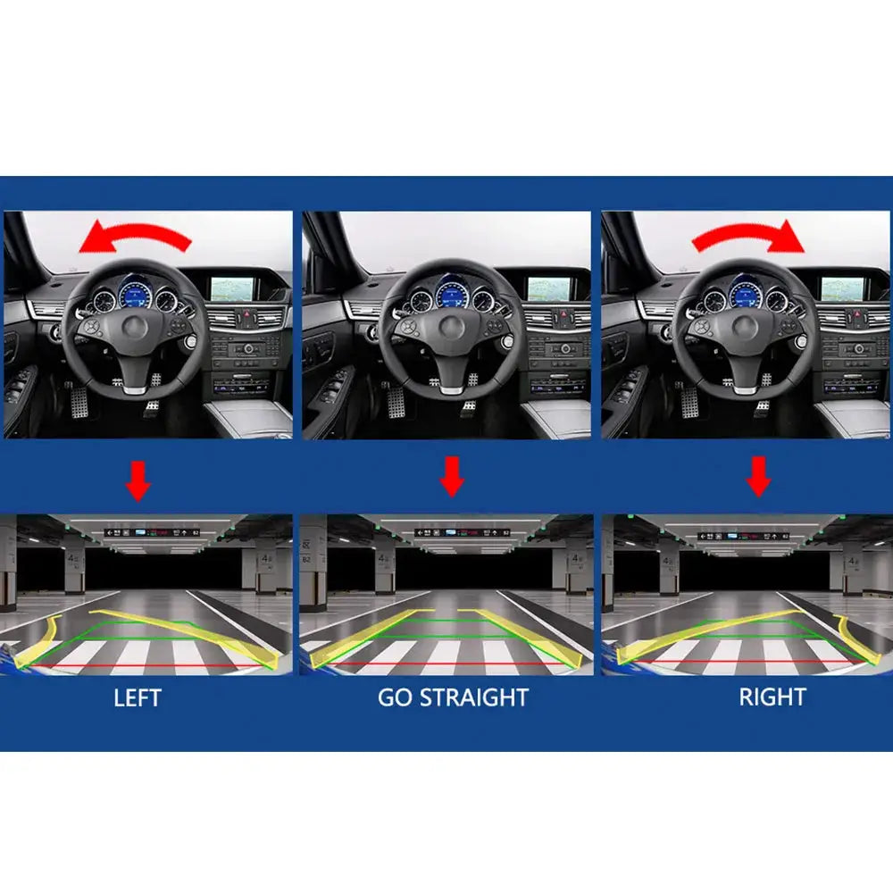 Dynamic Trajectory Reverse Camera 180 Degree Wide Angle Waterproof Car Backup Camera CVBS/AHD Switch Control Line Adjustable by InterCyprus Trading Ltd