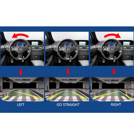 Dynamic Trajectory Reverse Camera 180 Degree Wide Angle Waterproof Car Backup Camera CVBS/AHD Switch Control Line Adjustable by InterCyprus Trading Ltd