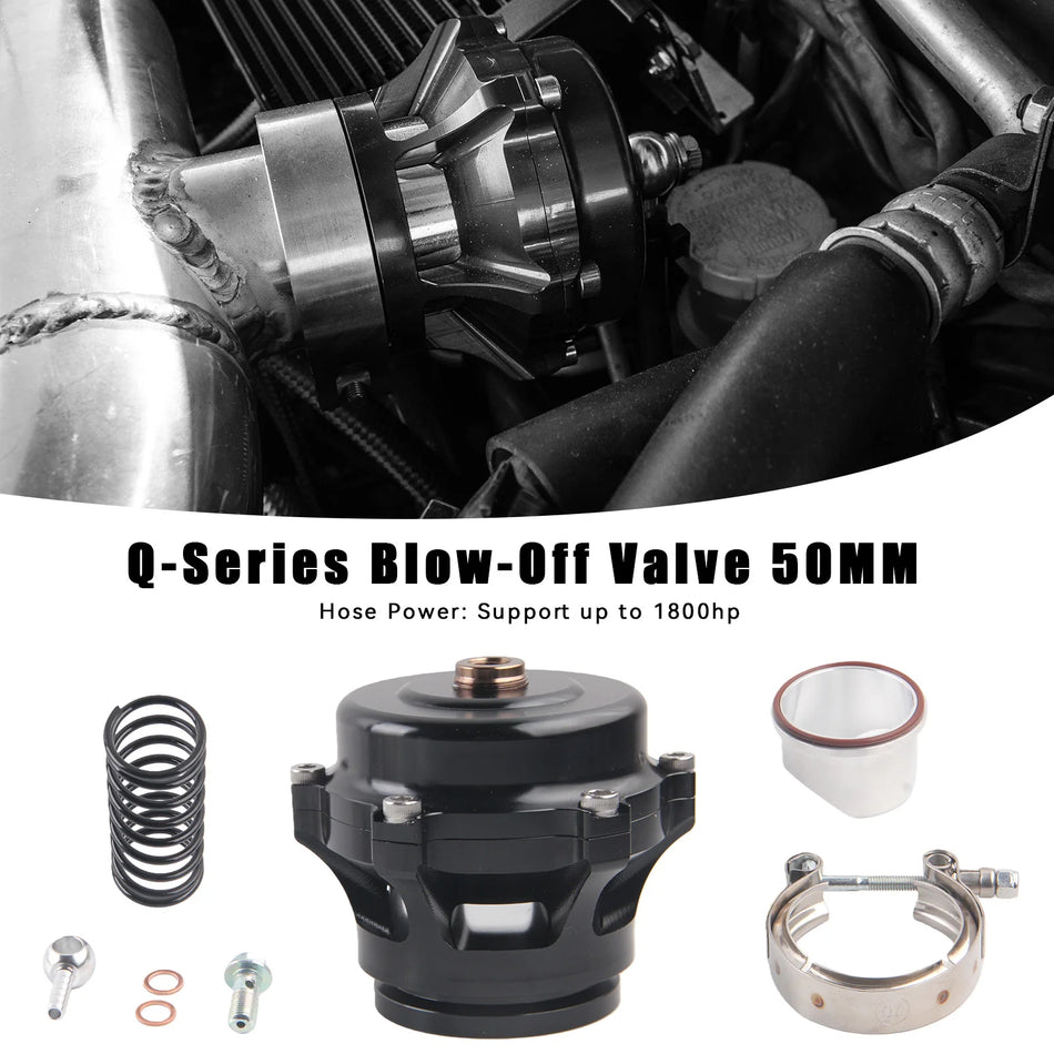 Universelles 50mm Abgasventil BOV Q-Typ mit Aluminium Schweißflansch, 6 PSI / 18 PSI Federn