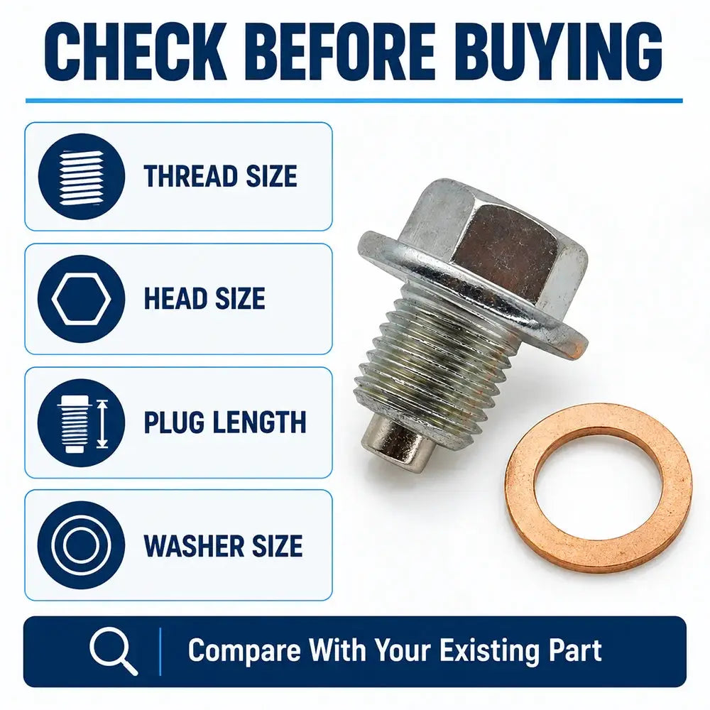 Magnetic Oil Drain Plug with Sealing Washer for Toyota Camry RAV4 by InterCyprus Trading Ltd