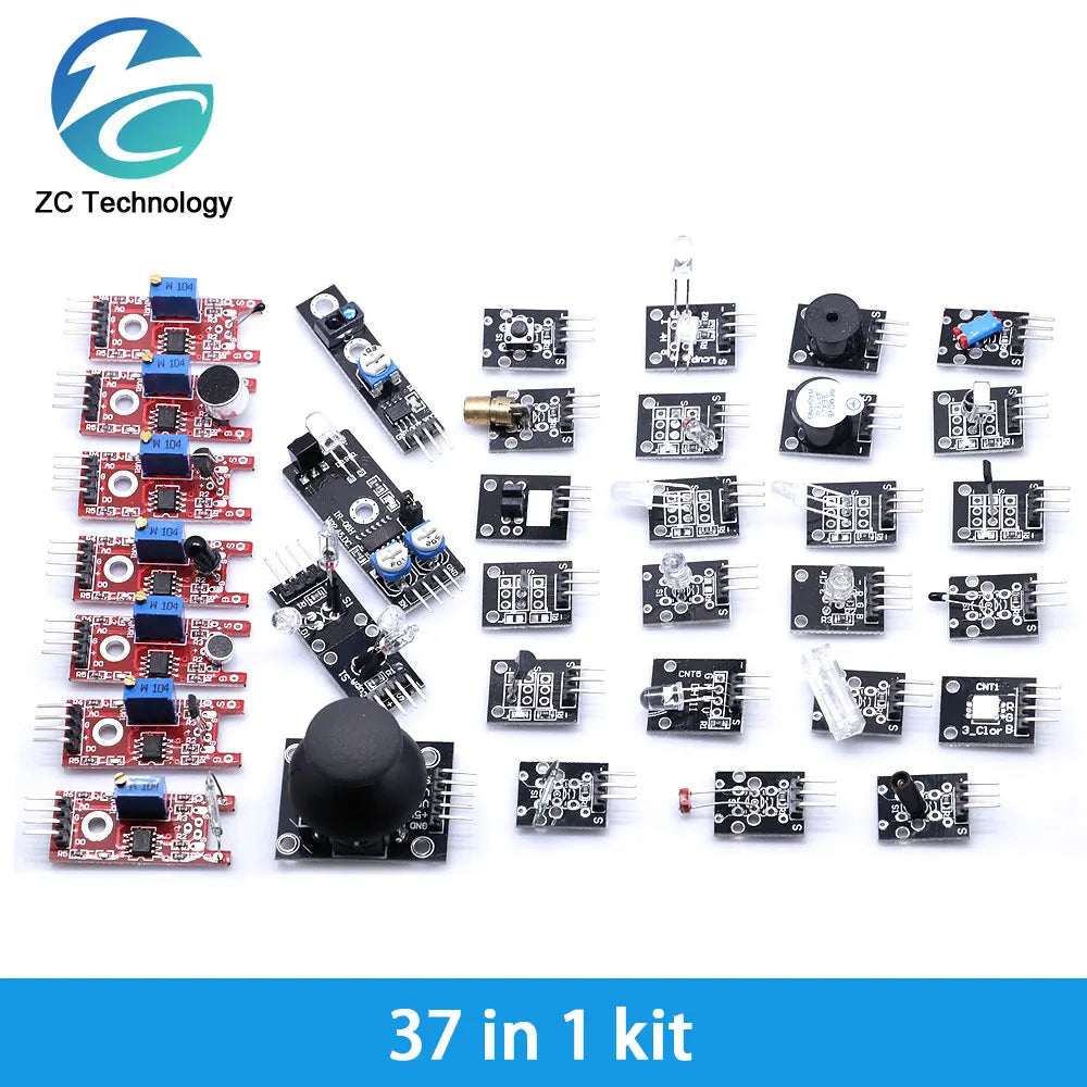 Arduino 45 in 1 Sensors Modules Starter Kit &ndash; Superior Versatility for UNO R3 and MEGA2560 37 in 1 kit / CHINA