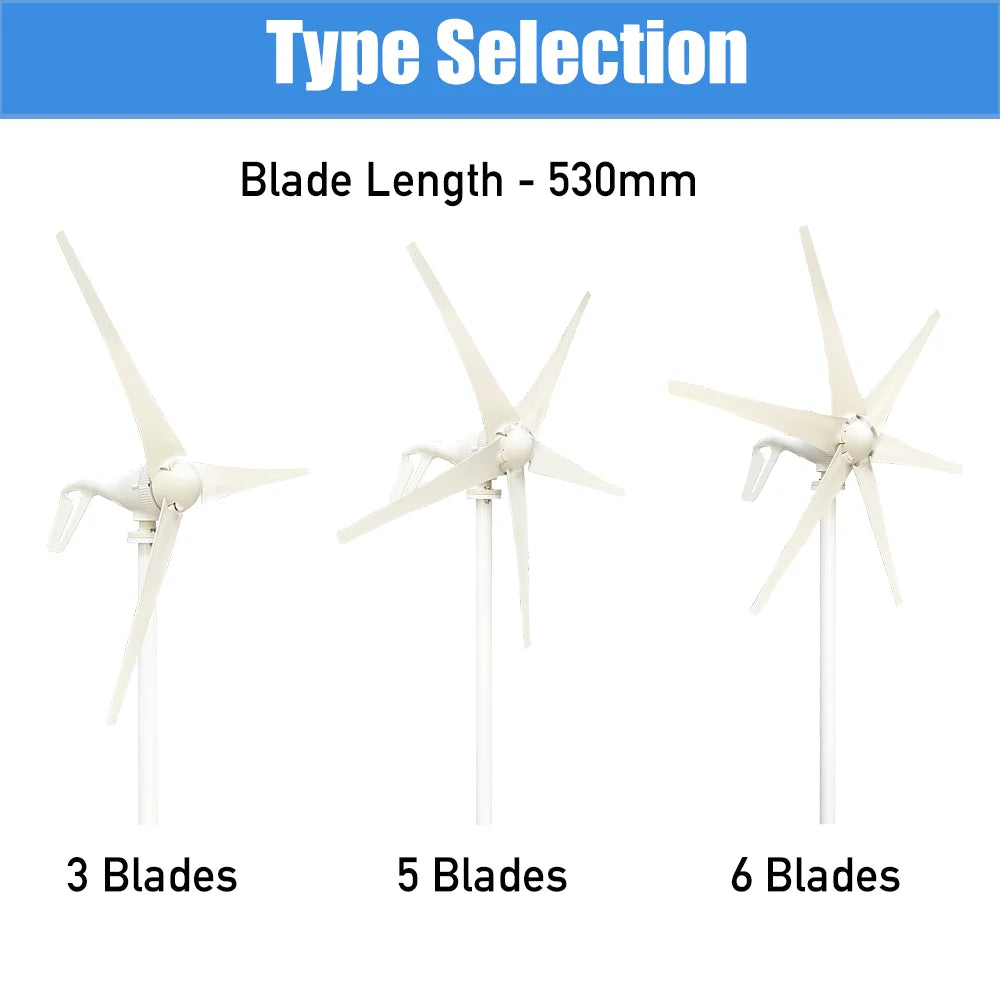 High-Efficiency Wind Turbine Generator 600W/800W/1000W for Home and Camping