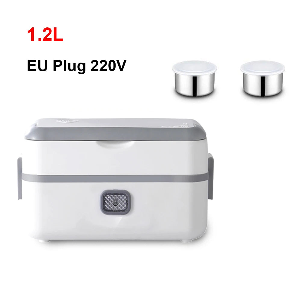 Electric Lunch Box 2.4L &ndash; 200W Fast Heating Portable Steamer 1.2L EU Plug 220V