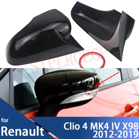 Rearview Side Wing Mirror Cover Cap Glossy Black Add-on M Style Shell for Renault Clio 4 MK4 IV X98 2012-2018 2019 by InterCyprus Trading Ltd