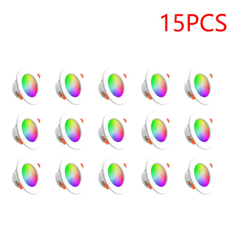 1-10PCS 10W Smart LED Downlight Bluetooth Ceiling Lamp RGB Lamp APP Remote Control Color Changing light for Google Alexa Home 15PCS