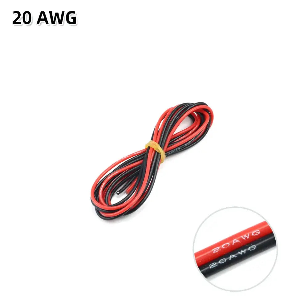 2 Meter Silicon Wire 8 10 12 14 16 18 20 22AWG Heatproof Soft Silicone Silica Gel Wire Cable (1Meter Red+1Meter Black) ) by InterCyprus Trading Ltd
