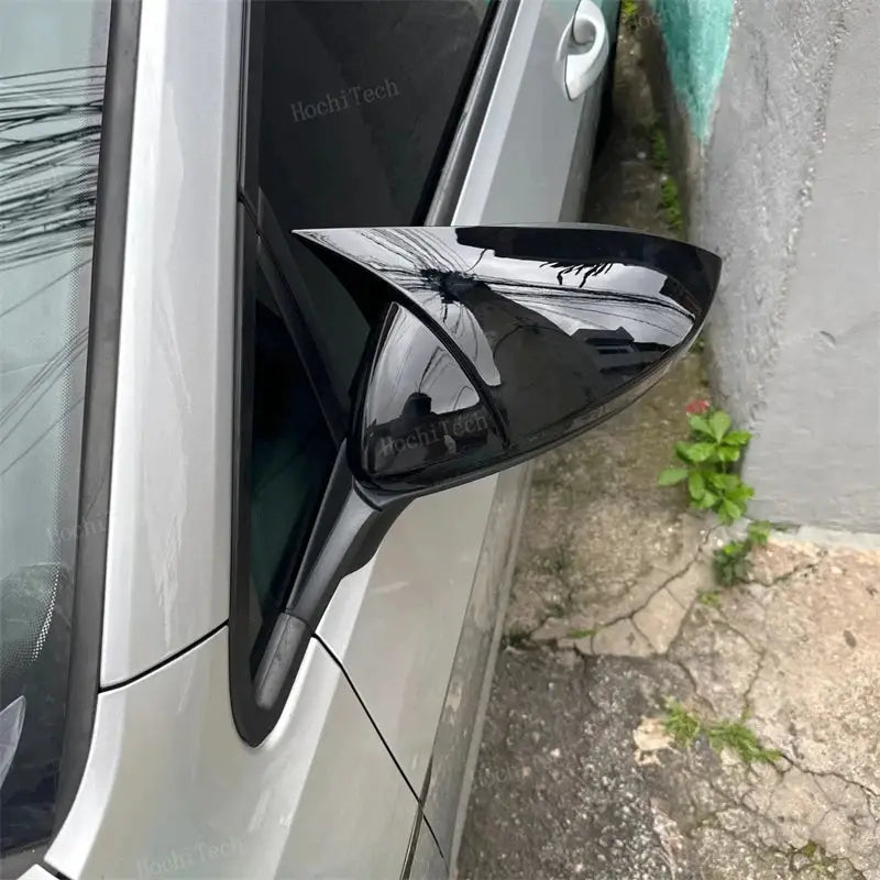 2x horn style add-on Rearview Mirror Cover Glossy Black for Volkswagen VW Golf MK7 7.5 GTI 7 R Touran L 2013-2020 by InterCyprus Trading Ltd